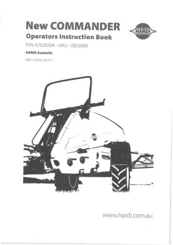 Hardi Sprayer New Commander Operators Manual