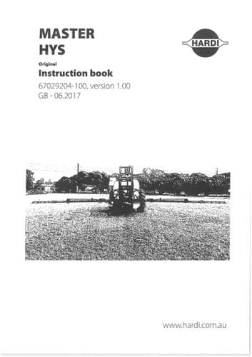 HardiSprayer Master HYS Operators Manual