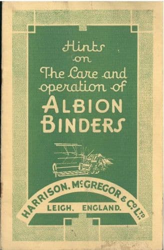 Harrison, McGregor & Co Ltd - Hints on The Care and Operation of Albion Binders