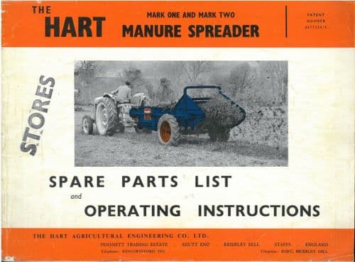 Hart Manure Spreader Mark 1 & 2 Operator & Parts Manual