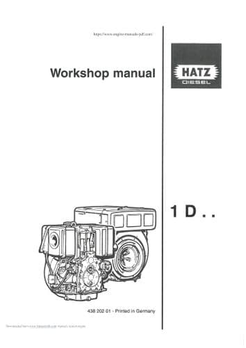 Hatz Diesel Engine 1D30S 1D31 1D40 1D60 1D80 1D90 1D30 1D30C Workshop Service Manual
