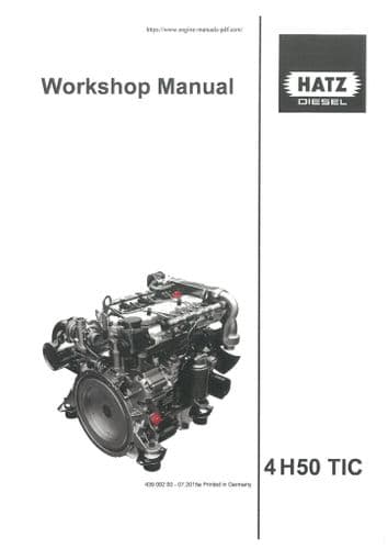 Hatz Diesel Engine 4H50TIC Workshop Repair Manual