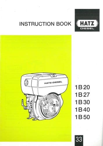 Hatz Engine 1B20 1B27 1B30 1B40 1B50 Operators Manual