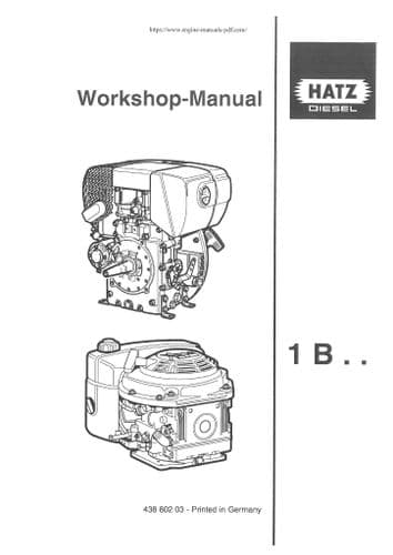 Hatz Engine 1B20 1B27 & 1B30 Workshop Service Manual
