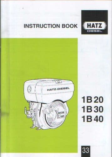 Hatz Engine 1B20 1B30 1B40 Operators Manual