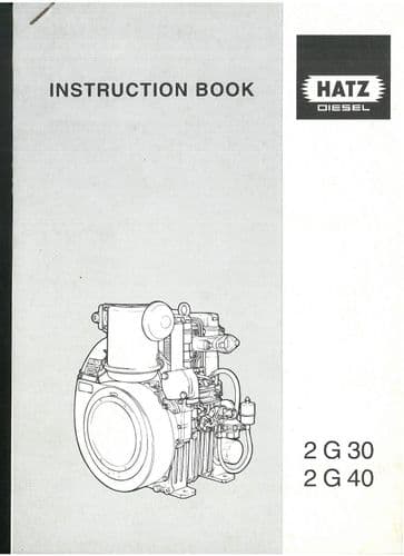 Hatz Engine 2G30   2G40 Operators Manual - 2 G 30   2 G 40