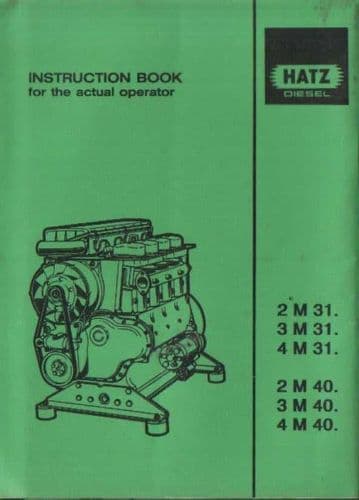 Hatz Engine 2M31 3M31 4M31 2M40 3M40 4M40 Operators Manual