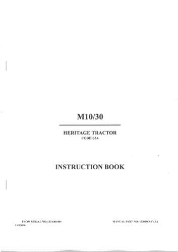 Hayter Hertitage Tractor M10/30 Operators Manual and Parts List