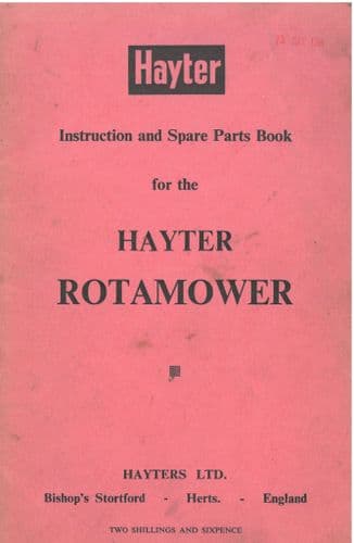 Hayter Rotamower Operators Manual with Parts List - ORIGINAL