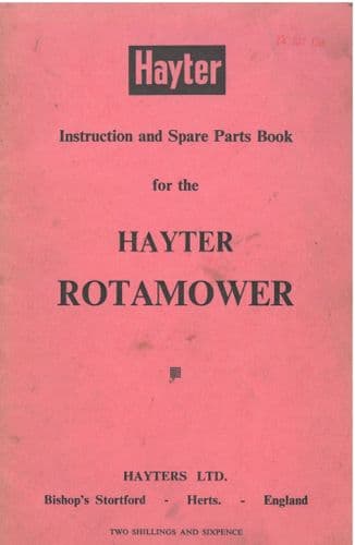 Hayter Rotamower Operators Manual with Parts List