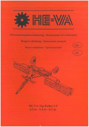 He-Va Tip Roller LT 4.5m, 5.4m & 6.3m Operators Manual with Parts List
