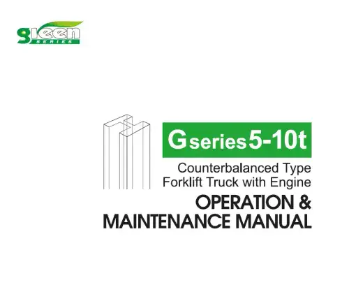 Heli Forklift Truck CPCD85/CPCD100 (G SERIES) Operators Manual