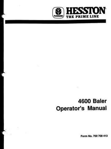 Hesston Baler 4600 Operators Manual