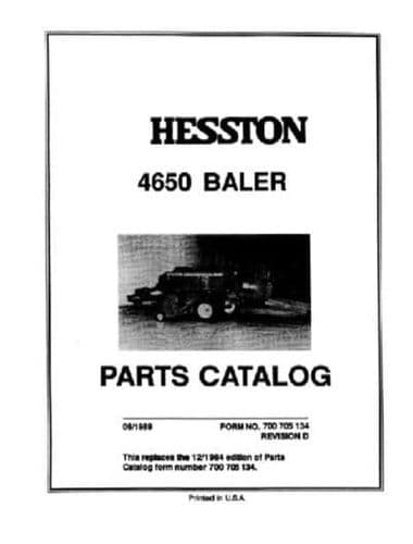 Hesston Baler 4650 Parts Manual Same As Case IH 8550