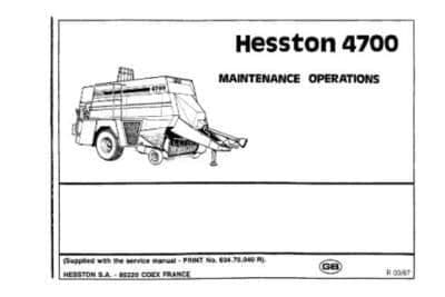 Hesston Baler 4700 Operators Manual