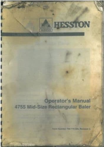 Hesston Baler 4755 Operators Manual