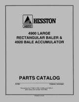 Hesston Baler 4900 and Bale Accumulator 4920 Parts Manual