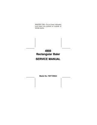 Hesston Baler 4900 Workshop Service Manual