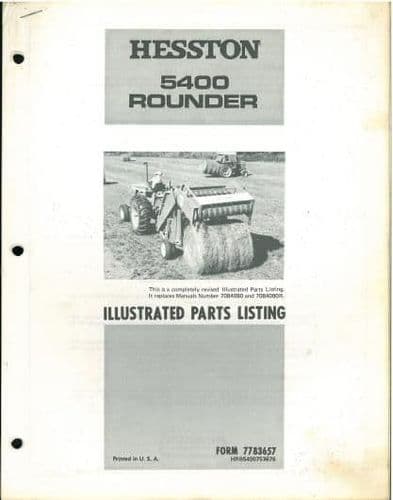 Hesston Baler 5400 Parts Manual