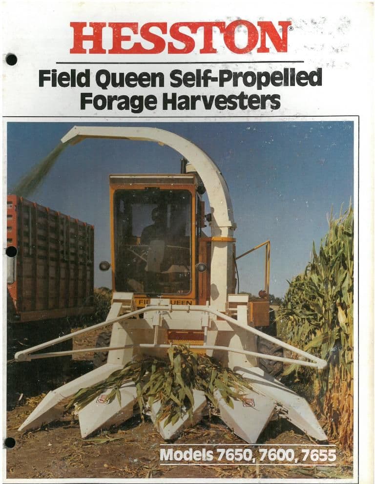 Hesston Field Queen Self Propelled Forage Harvesters Models 7600 7650