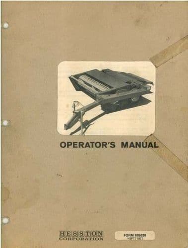 Hesston PT Windrower Conditioner Operators Manual