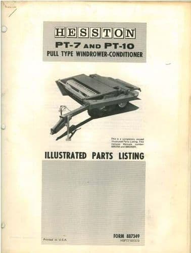 Hesston PT7 & PT10 Windrower Conditioner Parts Manual