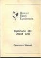 Hestair Bettinson DD Direct Drill Operators Manual with Parts Manual - ORIGINAL