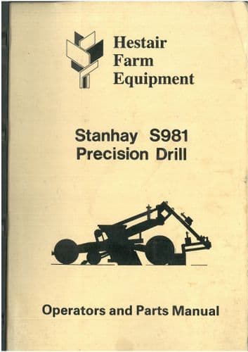 Hestair Precision Seed Drill S981 Operators Manual with Parts List