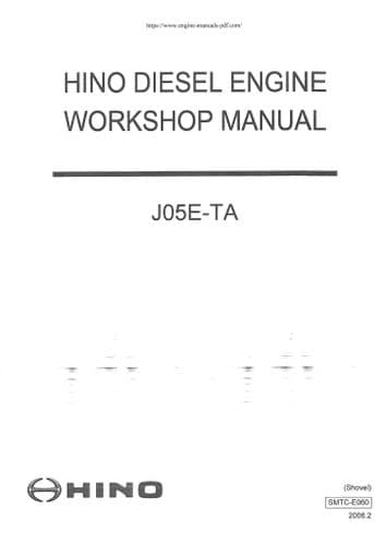 Hino Diesel Engine J05E-TA Workshop Repair Manual