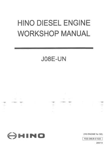 Hino Diesel Engine J08E-UN Workshop Repair Manual