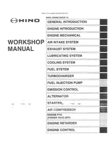 Hino Diesel Engine J08E-VB & J08E-VC Workshop Repair Manual