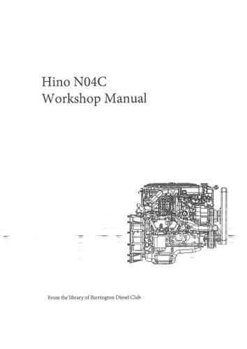 Hino Diesel Engine N04C Workshop Repair Manual
