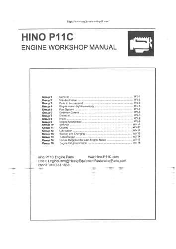 Hino Diesel Engine P11C Workshop Repair Manual