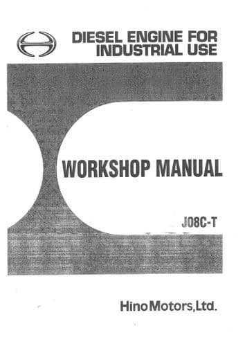 Hino Industrial Diesel Engine J08C-T Workshop Repair Manual