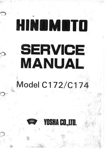 Hinomoto Tractor C172 & C174  Workshop Service Manual
