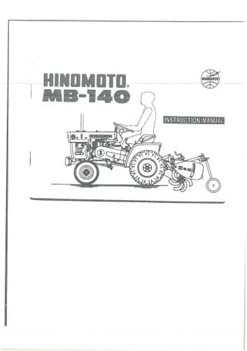Hinomoto Tractor MB140 Operators Manual - MB 140