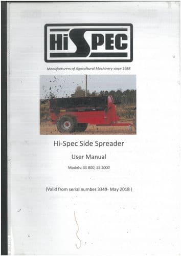 HiSPEC Slurry Tanker Side Spreader 800 & 1000 Operators Manual - ORIGINAL (1)