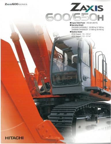 Hitachi Excavator Zaxis 600 600LC 650H & 650LCH Brochure