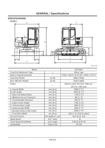 Hitachi Mini Excavator EX75UR-5  Workshop Service Manual