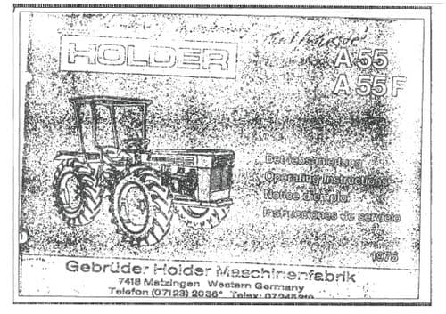Holder Tractor A55 & A55F Operators Manual