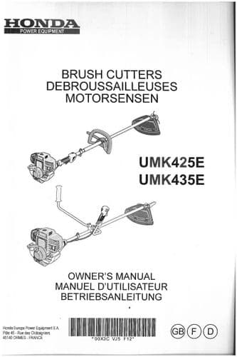 Honda Brush Cutter UMK425E & UMK435E Operators Manual - ORIGINAL