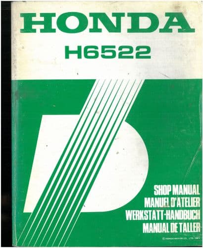 Honda Compact Tractor H6522 Workshop Service Repair Manual