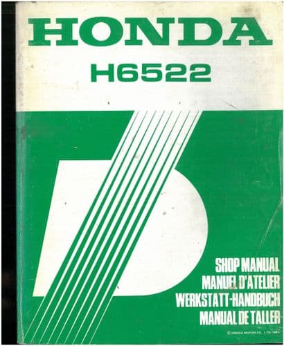 Honda Compact Tractor H6522 Workshop Service Repair Manual