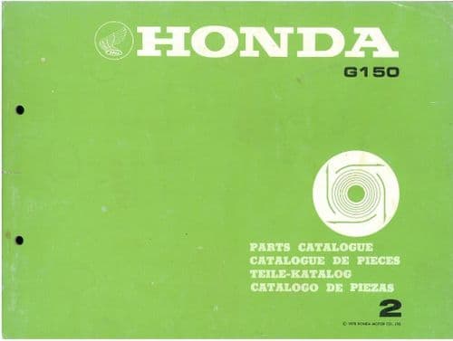 Honda Engine G150 Parts Manual - G 150