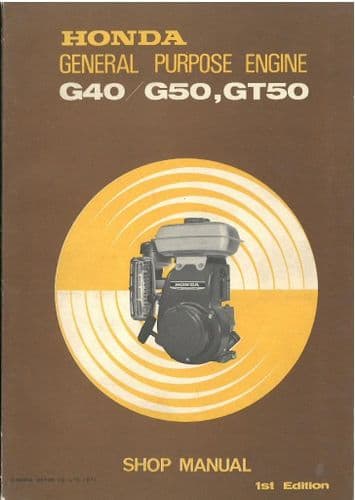 Honda Engine G40 G50 GT50 Workshop Service Shop Manual - G 40 50 GT 50