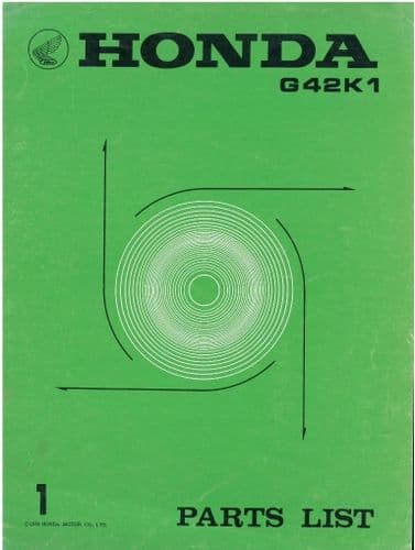 Honda Engine G42K1 Parts Manual