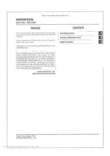 Honda Engine GX120 GX160 GX200UT2 Workshop Service Manual