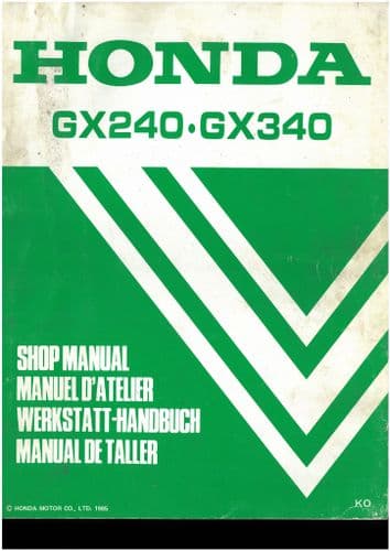 Honda Engine GX240 & GX340 Workshop Service Repair Manual
