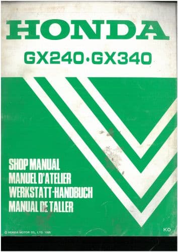Honda Engine GX240 & GX340 Workshop Service Repair Manual - ORIGINAL
