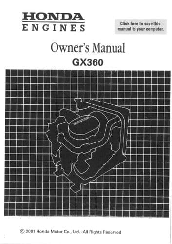 Honda Engine GX360 Operators Manual
